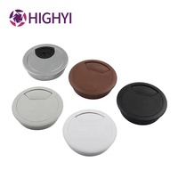 HIGHYI ordinateur de bureau câble œillet boîte meubles matériel en plastique table circulaire bureau fil œillet