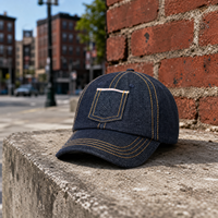 Casquette de baseball en jean avec poche, réglable, style vintage, casquette de camionneur, logo personnalisé, vente en gros