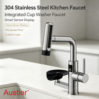 trou tasse rondelle mat noir en acier inoxydable retirer pulvérisateur évier robinet de cuisine avec verre rinceur