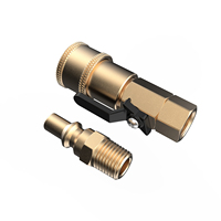 Adaptateur de raccord rapide pour propane RV 1/4 pouce pour tuyau de propane, gaz propane ou gaz naturel, raccord rapide 1/4 pouce, robinet d'arrêt et bouchon à débit total