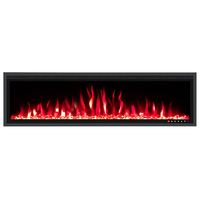 Cheminée Électrique Murale Encastrable Décorative avec Panneau en Verre, Tailles 42"/50"/60"/65"/72"