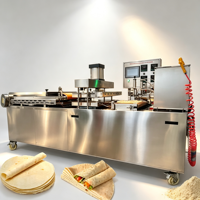 Machine de fabrication de tortillas arabes entièrement automatique avec four de cuisson et système de refroidissement pour crêpes, chapatis, rotis et tortillas