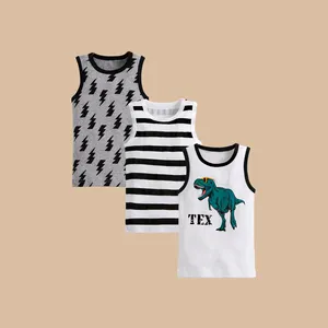 Groothandel/Odm/Oem Custom Schattige Baby Boy Vest Ondershirts Kids Singlet Katoen Tank Top