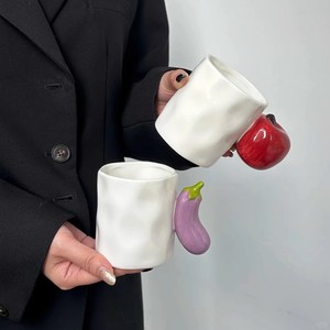New Product Handmade 3D Fruit Ceramic Coffee Cup Cute Apple Banana Mug Unique Gift Mug for Birthday - Product Image 2