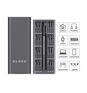 <span class=keywords><strong>GLEDE</strong></span> 24 en 1 Jeu de mini tournevis OEM ODM Poignée en alliage d'aluminium Outils magnétiques en plastique pour le bricolage Montre Caméra Réparation de téléphone portable - Product Image 1