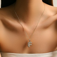 Dina 2024 vente chaude femmes ballon Alphabet lettre initiale collier à breloques plein diamant Zircon pierre bulle lettres bijoux