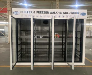 Beverage Store Glass Door Cold Room Freezer Display Walk In Cooler