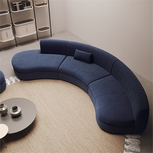 Asiento Ancho Curvo de Terciopelo Vintage en Forma de U, Cómodo, para Áreas Comunes de Hostales, Venta al Por Mayor - Conjunto para Hostal - Product Image 4