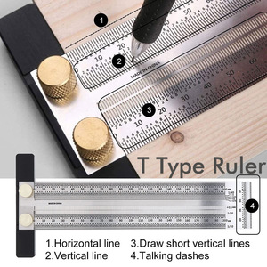 Regla de Carpintería de Acero Inoxidable con Orificios, Herramienta de Escala de Ángulo Recto Cruzado, Hecho en China - Product Image 2