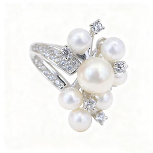 อุปกรณ์ตกแต่งมุก 10743DIY แหวนเงินแท้ S925 แบบเปล่า รุ่นแฟชั่น K Gold Edition พร้อมเทคโนโลยีฝังมุกทรงกลมขนาด 8-10 มม. แบบกรงเล็บ - Product Image 5