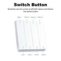 Interruptor inteligente Zigbee 1 2 3 Gang Estándares DE LA UE Interruptor de botón de pared Tuya para Smart Home