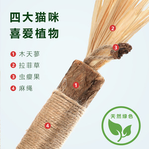 Bâton de dentition en Polygonum Woody extra large de 38 cm, durable et naturel, pour l'auto-amusement et le divertissement, en raphia - Product Image 3