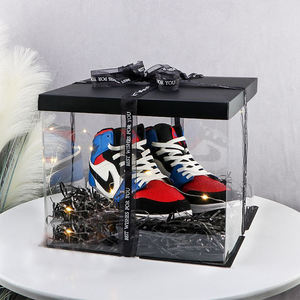 Price Reasonable Paper Black Folding Packaging Baby Transparent Led Shoe Box With Logo