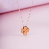 Designer de luxe au750 collier de trèfle à quatre feuilles en or véritable 18 carats pour femmes bijoux fins en diamant