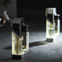 Briquet torche portable rechargeable en alliage de zinc DEBANG, design minimaliste, flamme à 4 jets, personnalisable avec logo, pour cigarettes et cadeaux promotionnels