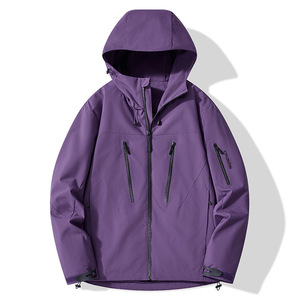 Aoyema personnalisé vente en gros léger imperméable pluie pratique et élégant extérieur à capuche hommes femmes fermeture à glissière veste de <span class=keywords><strong>randonnée</strong></span> - Product Image 4