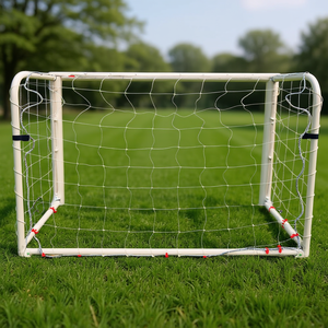 Buts de football miniatures en aluminium Barret Pair 1,5x1m, tubes de 80 mm, structure arrière pliable, filets et piquets inclus - Product Image 3