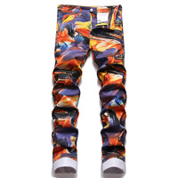 Jeans pour hommes de mode de rue Jeans imprimés de créateur pantalons Punk pour hommes Jeans Skinny Hip Hop
