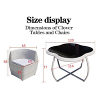 Tables et chaises en rotin tressé modernes pour l'extérieur, résistantes au soleil et imperméables, pour hôtel, villa, cour, jardin, balcon ou parc, avec rangement