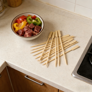 Brochetas de Bambú Desechables al por Mayor, 9/12/15/18/20/25 cm, Precio de Fábrica, para Fiestas, Reuniones, Barbacoas, Picnic, Catering, Decoración, Frutas - Product Image 1