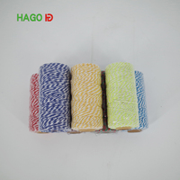 Wholesale 4ply 4mm Combed Fancy Cotton Yarn Dyed Rainbow Color Hand Knitting Yarn for Weaving Tapestry Ornament