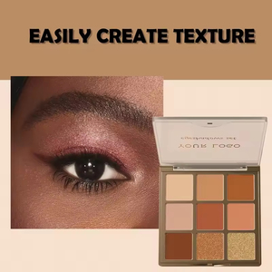 Palette <span class=keywords><strong>de</strong></span> fards à paupières vegan haute pigmentation 9 couleurs DIY, <span class=keywords><strong>marque</strong></span> privée, sans cruauté, imperméable, maquillage mat pour les yeux, vente en gros - Product Image 1