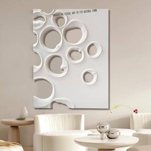 Arte Mural Minimalista, Pintura Abstracta Hecha a Mano en Yeso Acrílico Blanco, Decoración Moderna 3D Única, Regalo de Inauguración de Casa - Product Image 3
