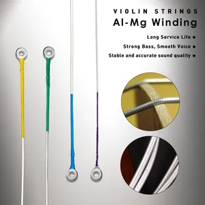 1 paquet de <span class=keywords><strong>cordes</strong></span> de violon de qualité supérieure 4/4 3/4, âme en <span class=keywords><strong>nylon</strong></span>, enroulement en alliage d'aluminium, extrémité en acier au carbone argenté - Product Image 3