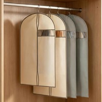 Housse de vêtement en PEVA avec fenêtre non tissée respirante, protège-vêtements anti-poussière pour rangement dans le placard, housse de vêtement non tissée