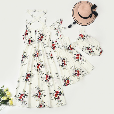 Wholesale Hot New Floral Summer Mommy And Me Girl Sets Romper Dress