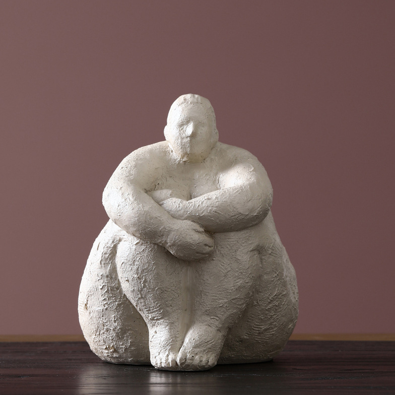 Resin Abstract Fat Lady Figurines - Nordic Woman Ornament for