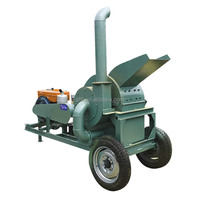 Machine à broyer le bois multifonctionnelle TAIFENG pour la fabrication de copeaux et de sciure de bois, moteur diesel, style 3T/h, haute productivité