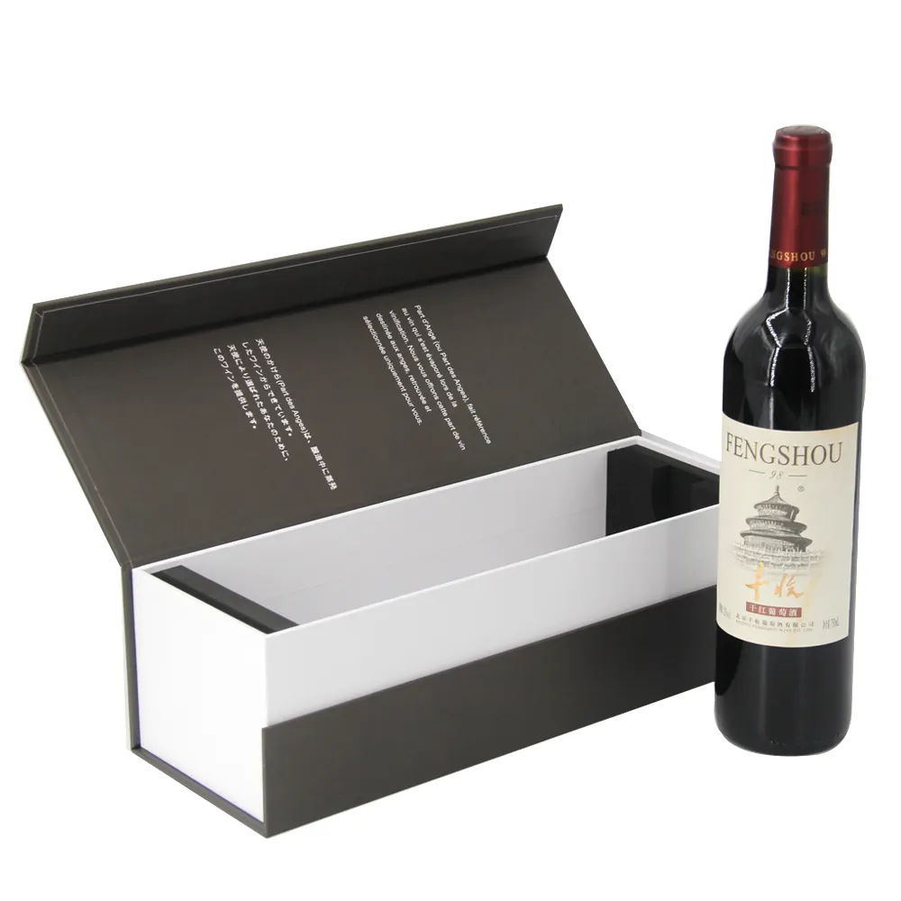 Benutzer definierte Luxus Werbung OEM goldenen Lieferanten Rotwein faltbare Wein Geschenk karton Box magnetische Faltpapier Pappe Verpackung