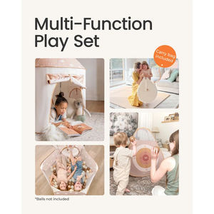 2-इन-1 बच्चों के प्ले टेंट और फोल्डेबल सुरंग के लिए स्टोरेज बैग के साथ फोल्डेबल सुरंग - Product Image 4