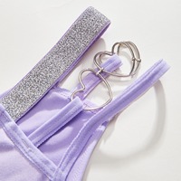 Sous-vêtements féminins sexy, doux pour la peau, couleur unie, confortables, respirants, taille basse, avec anneau en métal, string pour femmes