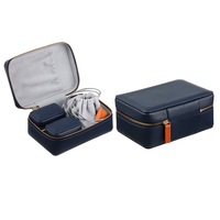 Sacs à cosmétiques en cuir de luxe personnalisés, mallette de rangement pour organisateur de maquillage de voyage