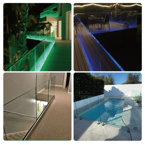 Barandilla de Vidrio sin Marco al por Mayor, Valla de Vidrio con Soportes de Acero Inoxidable, Barandilla de Seguridad de Fácil Instalación para Piscina, Jardín, Villa - Product Image 6