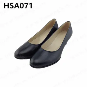 ZH, conférence formation en cuir véritable noir administratif dame chaussures confortable longue durée stand pas fatigué robe femmes chaussures HSA071
