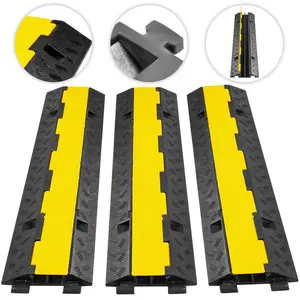 Electrical Wire Road Hump Bump Reflective Double Slot PVC Rubber Speed Bumps Cable Protection