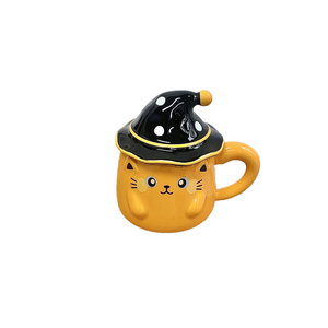 Venta al por mayor Halloween lindo té Taza de cerámica con tapa paquete a granel de tazas Premium para la temporada espeluznante - Product Image 1