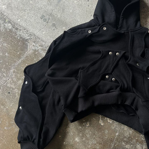 <span class=keywords><strong>Felpa</strong></span> con Cappuccio da Uomo DIZNEW, Personalizzabile, Alta Qualità, Lavaggio Nero, 500 Gsm, Stile Baggy - Product Image 5