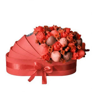 Flower Floral <strong>Sweet</strong> Strawberry Arrangement Handmade Food Safe Matt Lamination Rigid Paperboard Baby Shower Baby Crib <strong>Boxes</strong> - Product Image 5