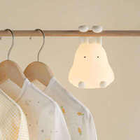 Veilleuse en silicone pour enfants mignons avec support pour téléphone portable à commande tactile LED Design lapin blanc