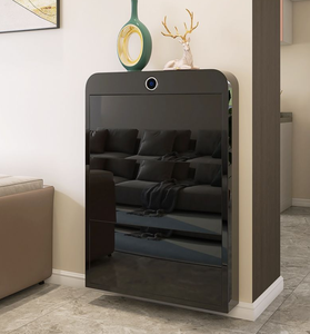 Zapatero Inteligente con Desinfección, Diseño Moderno de Madera y Metal, Desodorización y Esterilización, Ultrafino, Ahorra Espacio, Ideal para Apartamentos Pequeños - Product Image 4