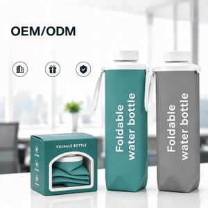 Botella de Agua Plegable de Silicona Gruesa de Grado Alimenticio de 700 ml, Botella de Agua Deportiva Plegable, Logotipo Personalizado OEM ODM, Regalo Promocional - Product Image 1