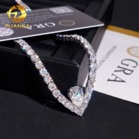 Passe Diamant Tetser 4mm 925 Argent Moissanite Tennis Chaîne De Mode Hip Hop Bijoux Moissanite Tennis Collier pour Hommes Femmes