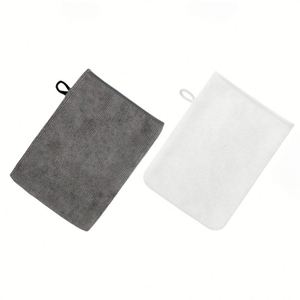 Gants de toilette et démaquillants réutilisables en polyester tissé à carreaux, style européen, antimicrobiens, doux, pour le corps et le visage, pour spa à domicile - Product Image 4