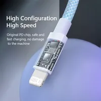 Câble de Recharge USB-C PD 20W pour iPhone 14 13 12 11 Pro Max iPad, Charge Rapide 3A, Cordon de Données Lightning de 2M