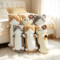 Coussin en peluche en forme de chat de dessin animé, adorable oreiller décoratif pour la maison, vente en gros