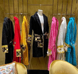Accappatoio da <span class=keywords><strong>Uomo</strong></span> di Alta Qualità di Marca Famosa, <span class=keywords><strong>Pigiama</strong></span> in <span class=keywords><strong>Cotone</strong></span> Jacquard, Vestaglia Elegante per <span class=keywords><strong>Uomo</strong></span> - Product Image 1